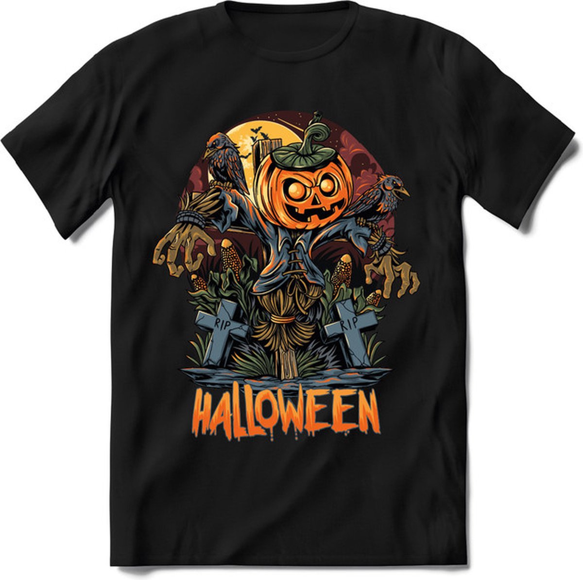 Halloween T-Shirt | Horror  Kleding Heren / Dames | Weerwolf , Monster , Vleermuis en Pompoen  Shirt |